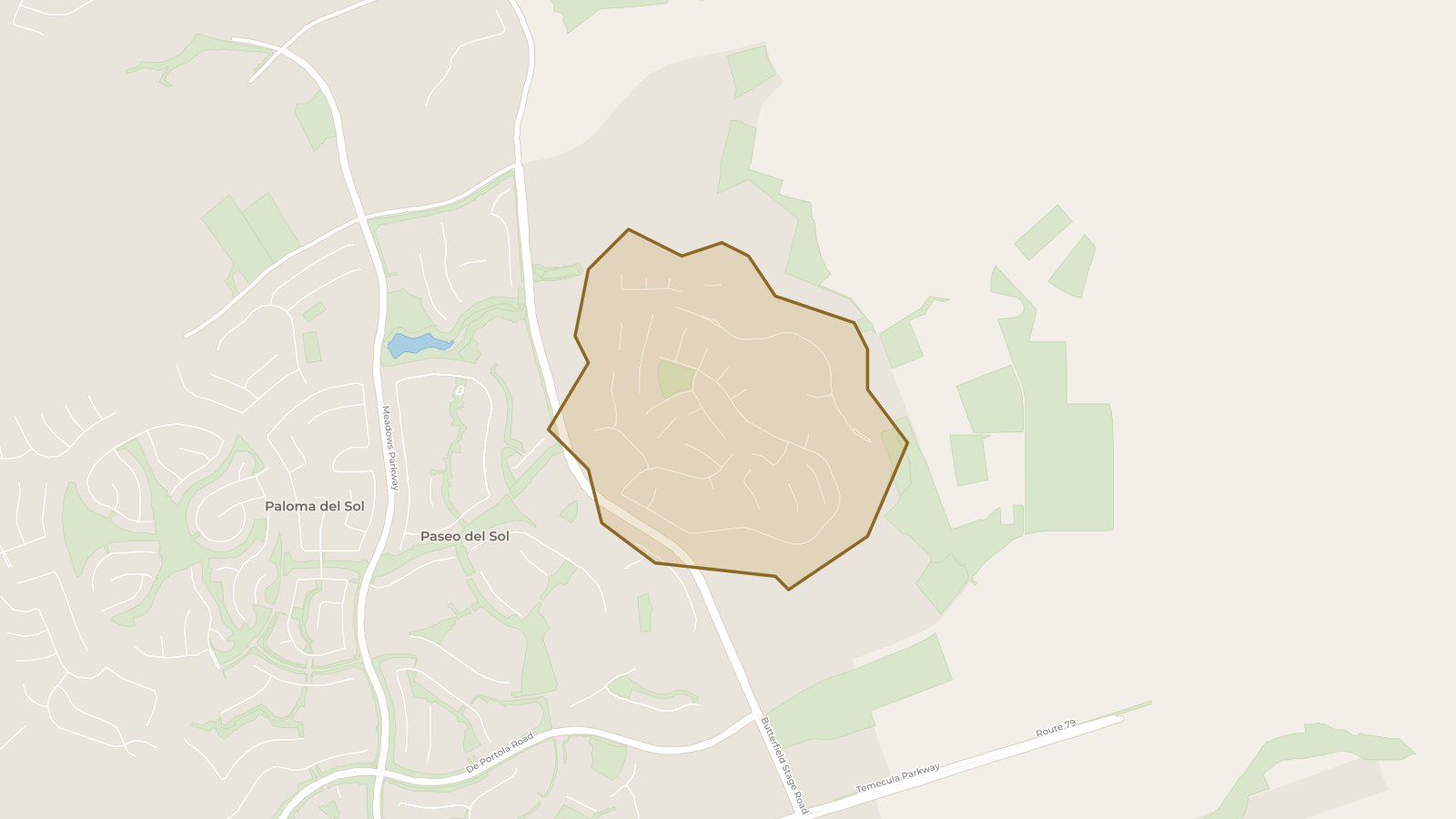 Map showing the boundary of Crowne Hill and the communities around it