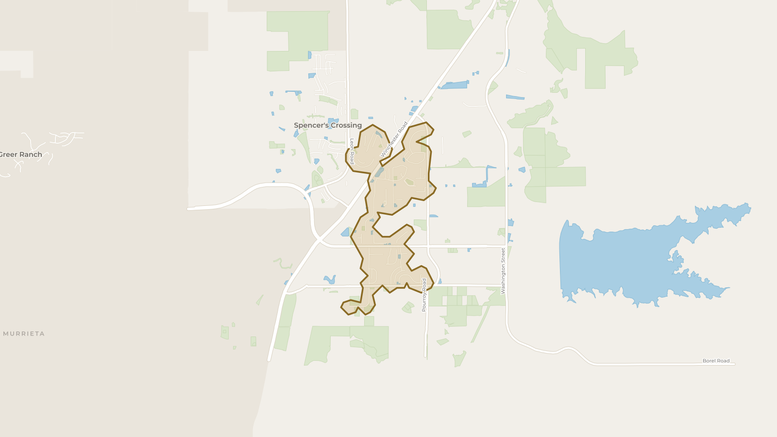 Map showing the boundary of Dutch Village and the communities around it