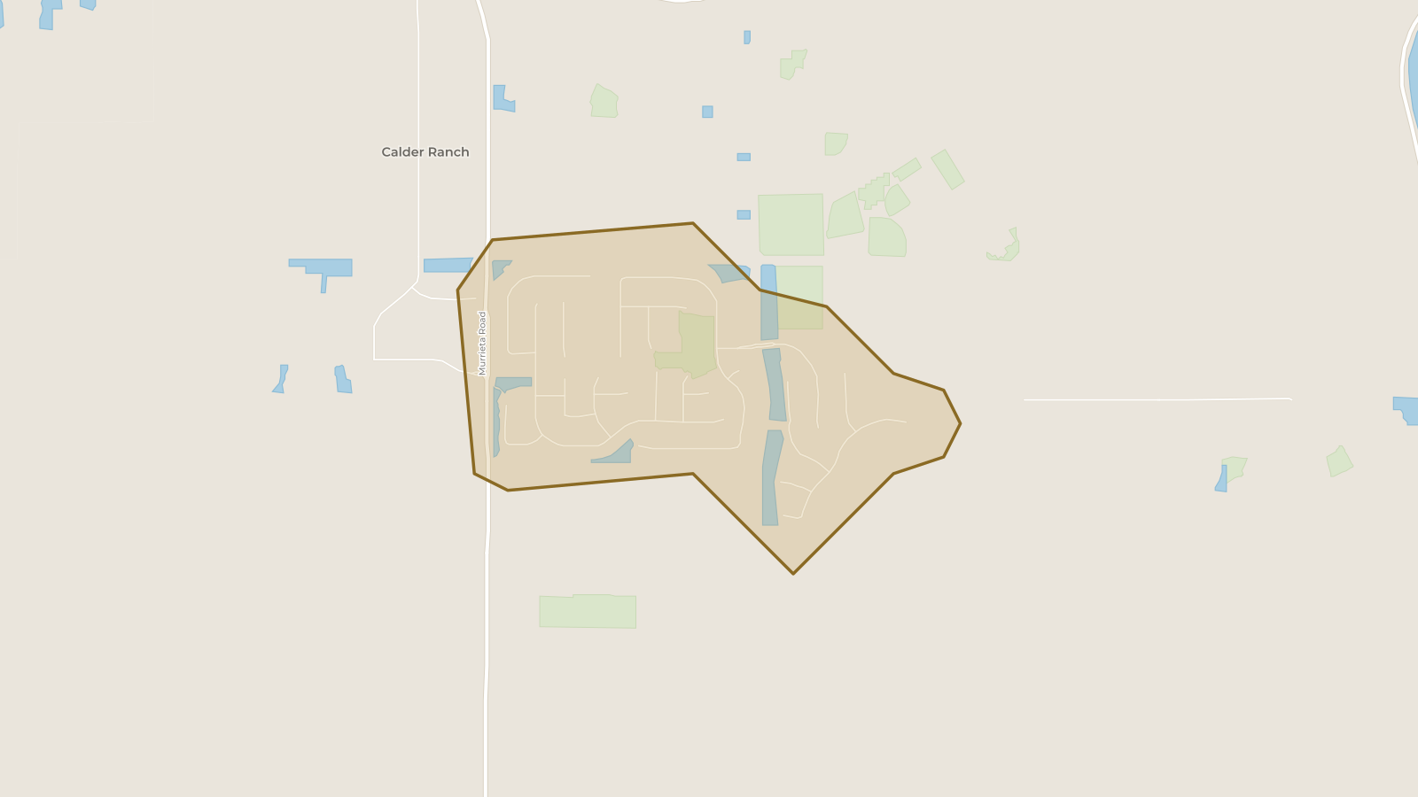 Map showing the boundary of Hidden Hills and the communities around it