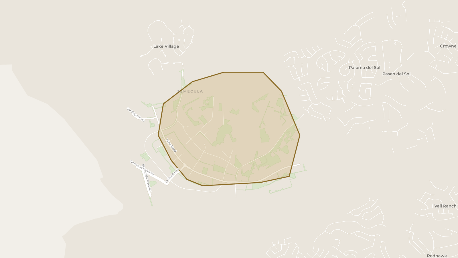 Map showing the boundary of Los Ranchitos and the communities around it