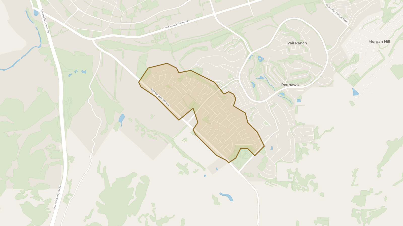 Map showing the boundary of Wolf Creek and the communities around it