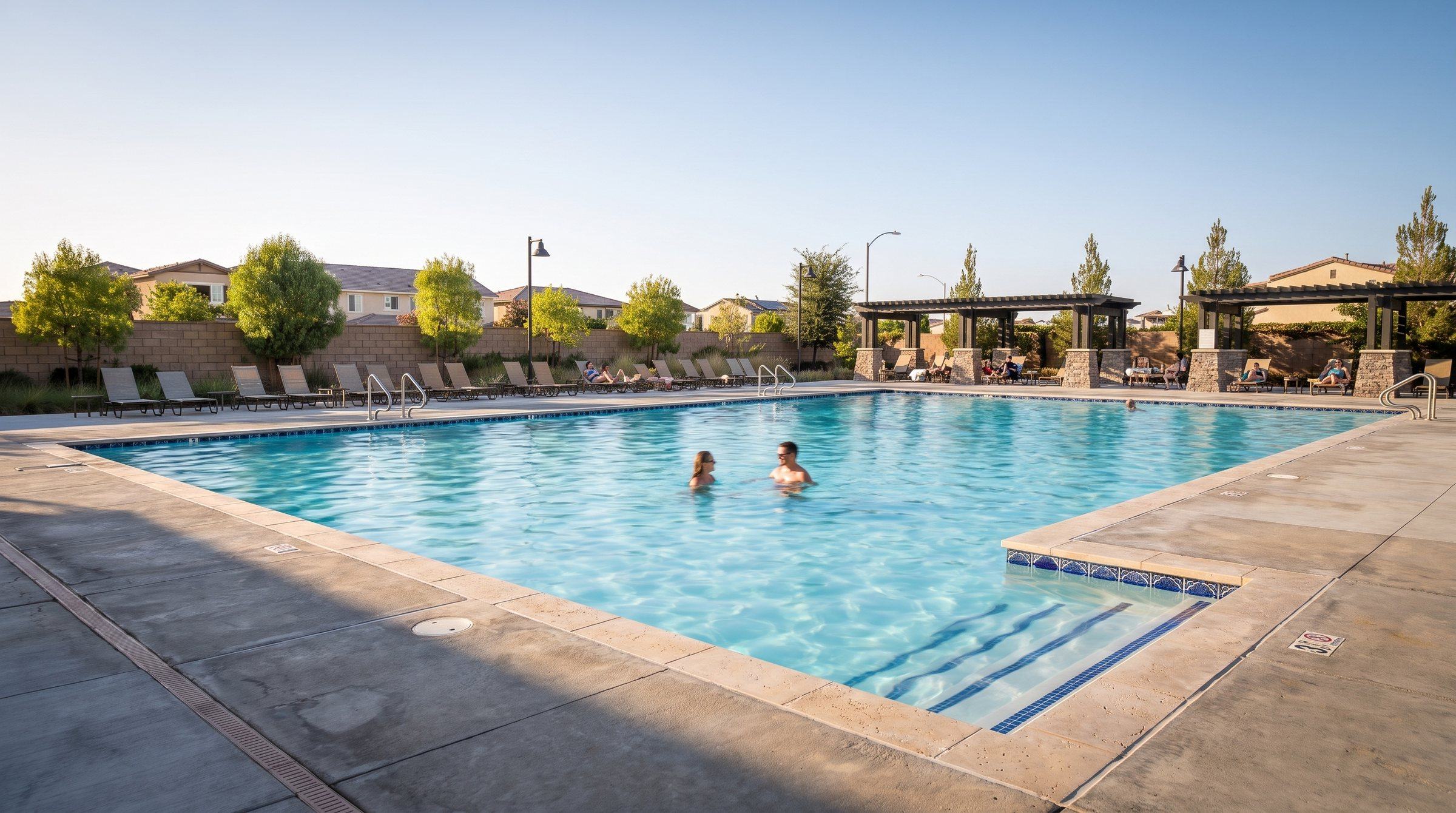 An afternoon swim at a community pool in Heritage Lake, Menifee