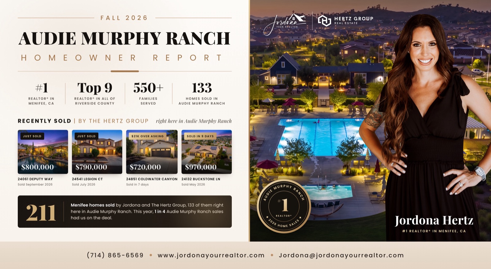 The Fall 2026 Audie Murphy Ranch Homeowner Report postcard from Jordona Hertz